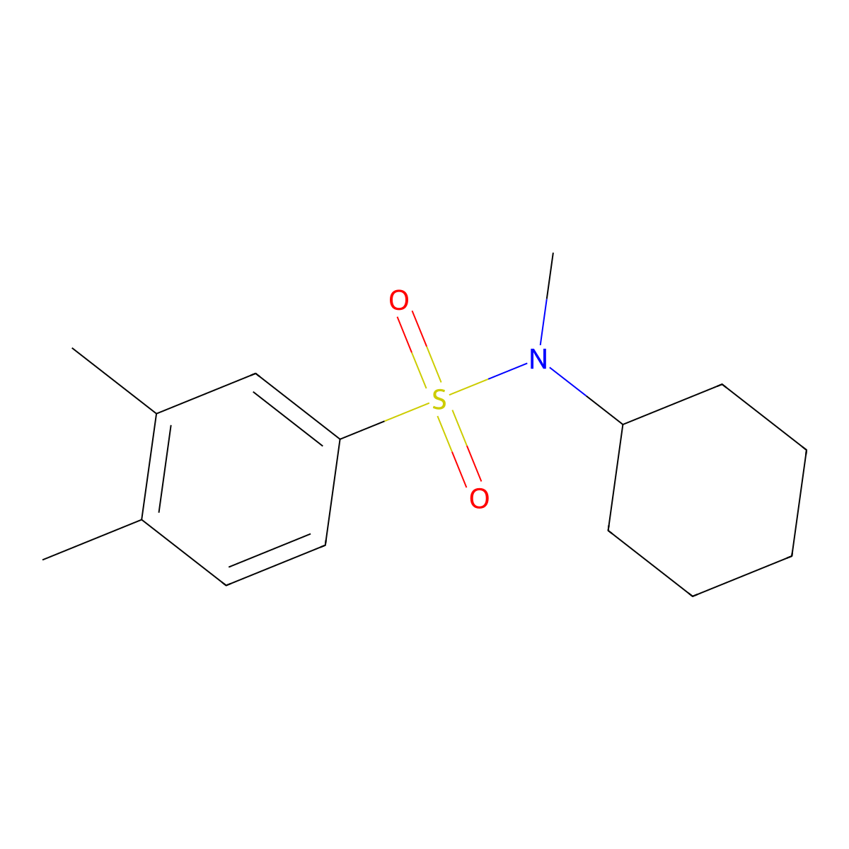 N-cyclohexyl-N,3,4-trimethylbenzenesulfonamide molecular structure, CAS 496013-81-1