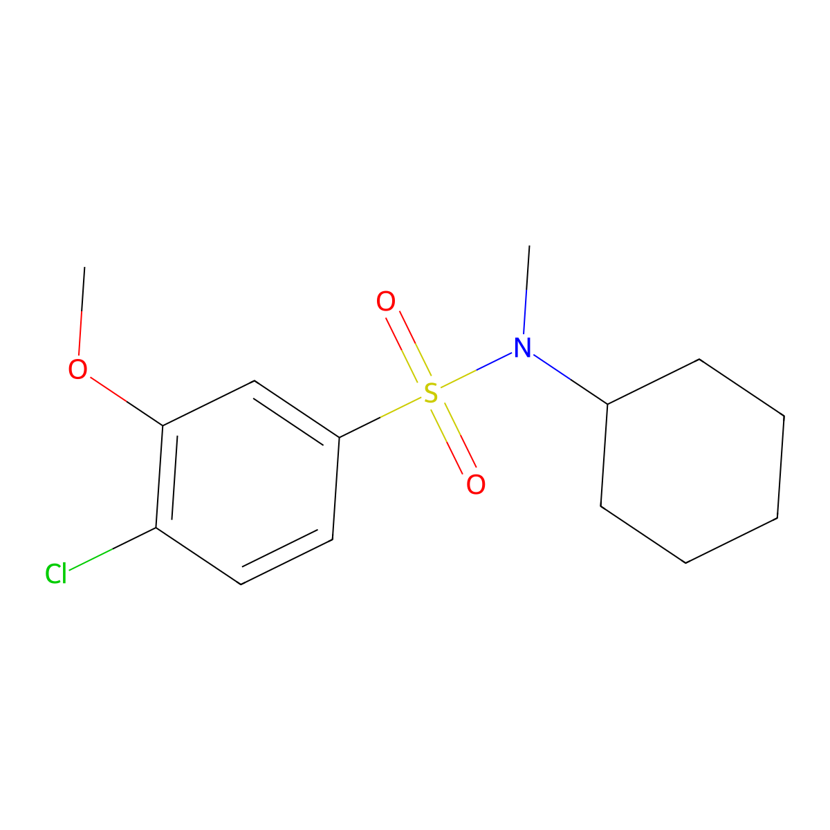 4-chloro-N-cyclohexyl-3-methoxy-N-methylbenzenesulfonamide molecular structure, CAS 496013-83-3