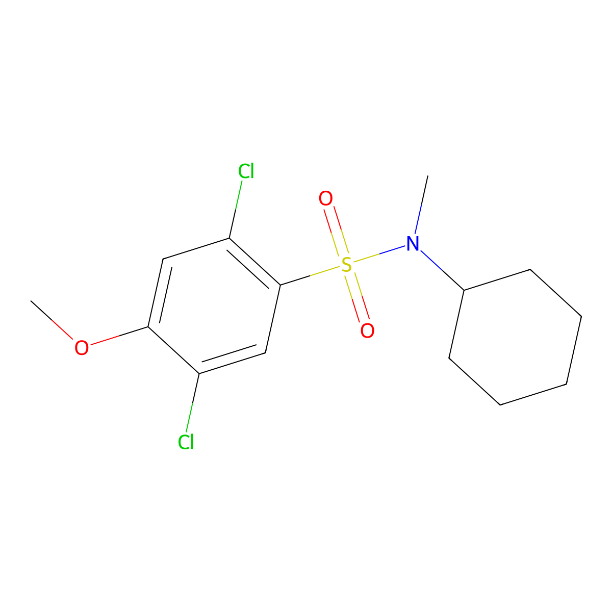[(2,5-Dichloro-4-methoxyphenyl)sulfonyl]cyclohexylmethylamine molecular structure, CAS 496013-90-2