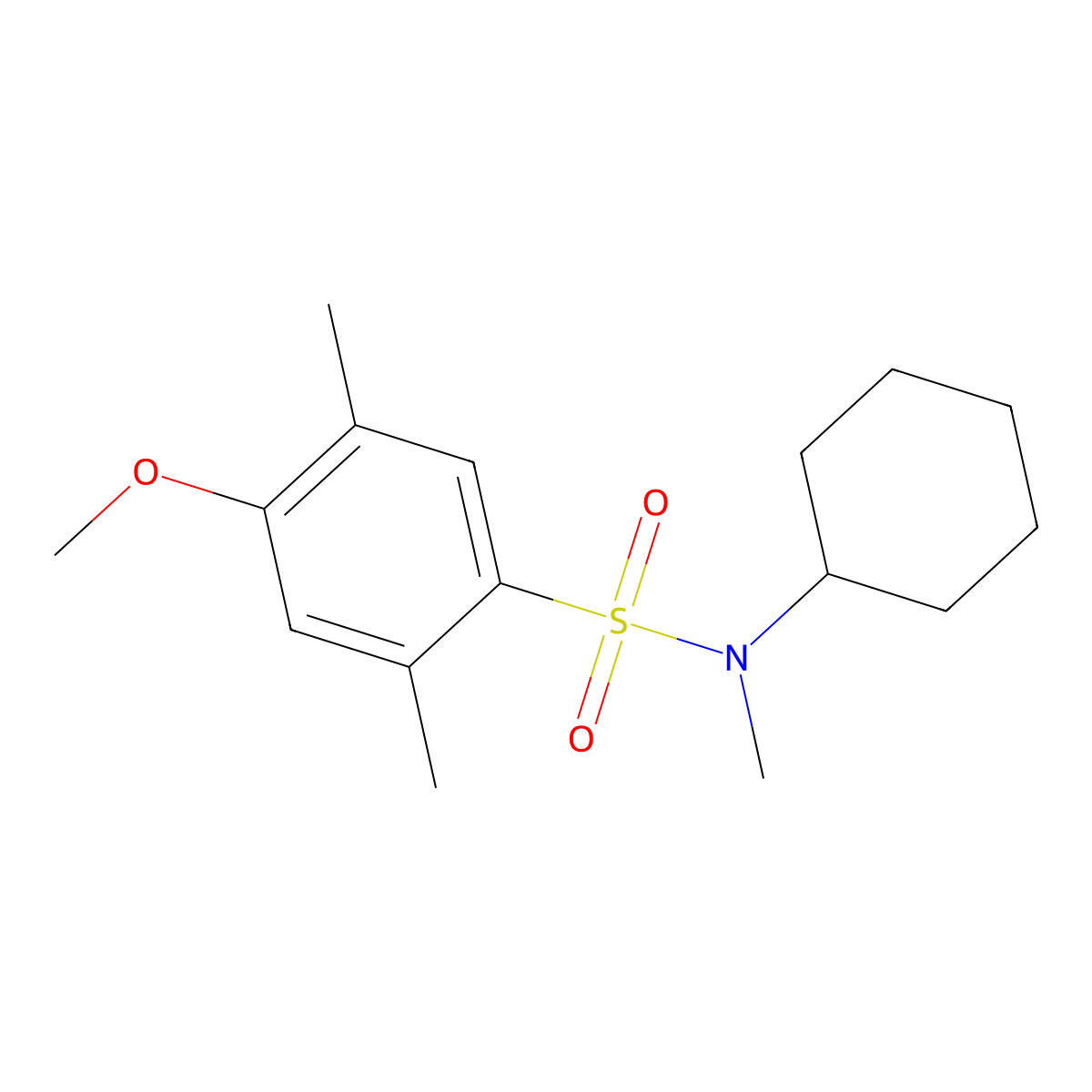 N-cyclohexyl-4-methoxy-N,2,5-trimethylbenzenesulfonamide molecular structure, CAS 496013-91-3