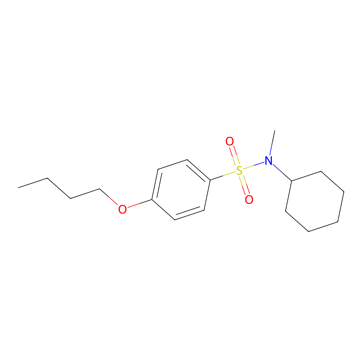 4-butoxy-N-cyclohexyl-N-methylbenzenesulfonamide molecular structure, CAS 496013-92-4