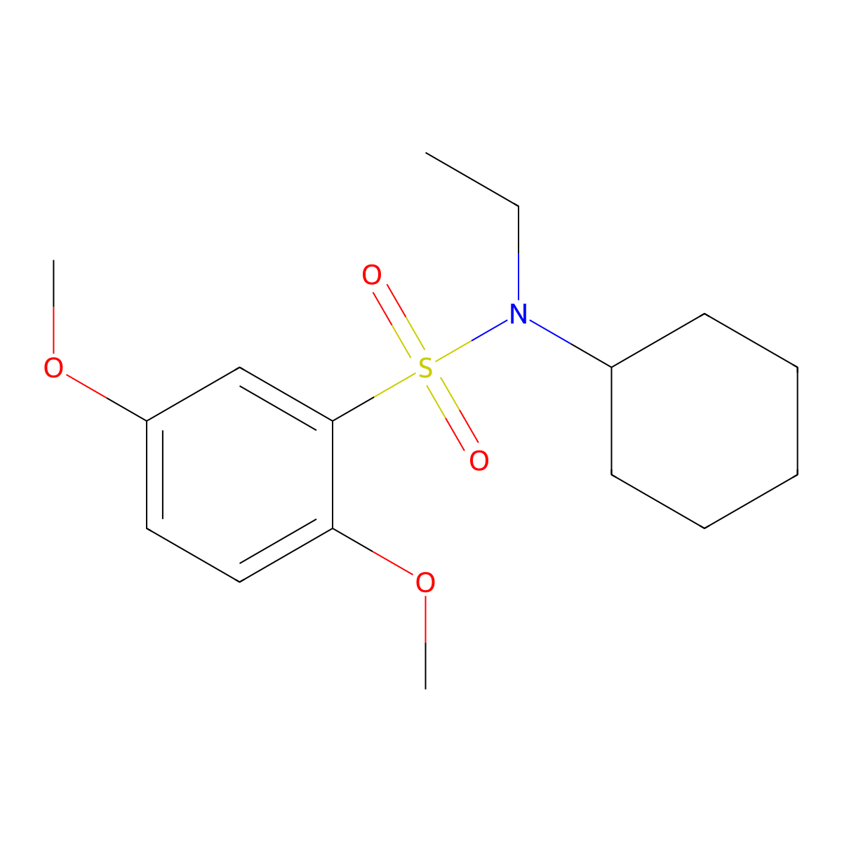N-cyclohexyl-N-ethyl-2,5-dimethoxybenzenesulfonamide molecular structure, CAS 496013-93-5