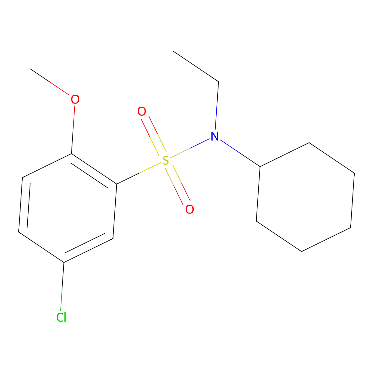 [(5-Chloro-2-methoxyphenyl)sulfonyl]cyclohexylethylamine molecular structure, CAS 496013-95-7