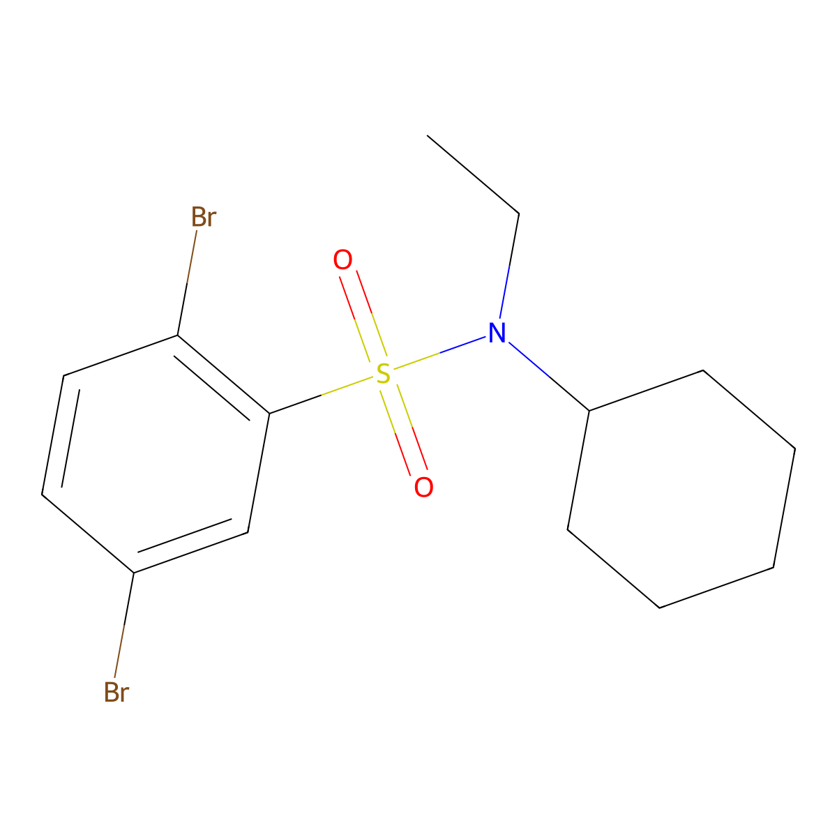 2,5-dibromo-N-cyclohexyl-N-ethylbenzenesulfonamide molecular structure, CAS 496013-97-9