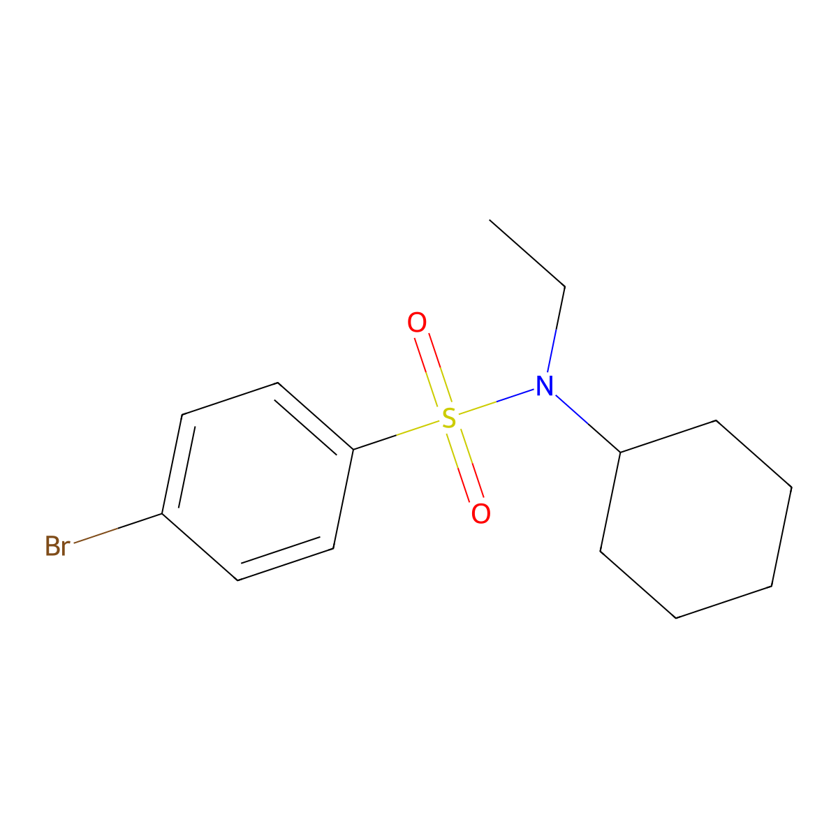4-bromo-N-cyclohexyl-N-ethylbenzenesulfonamide molecular structure, CAS 496013-98-0