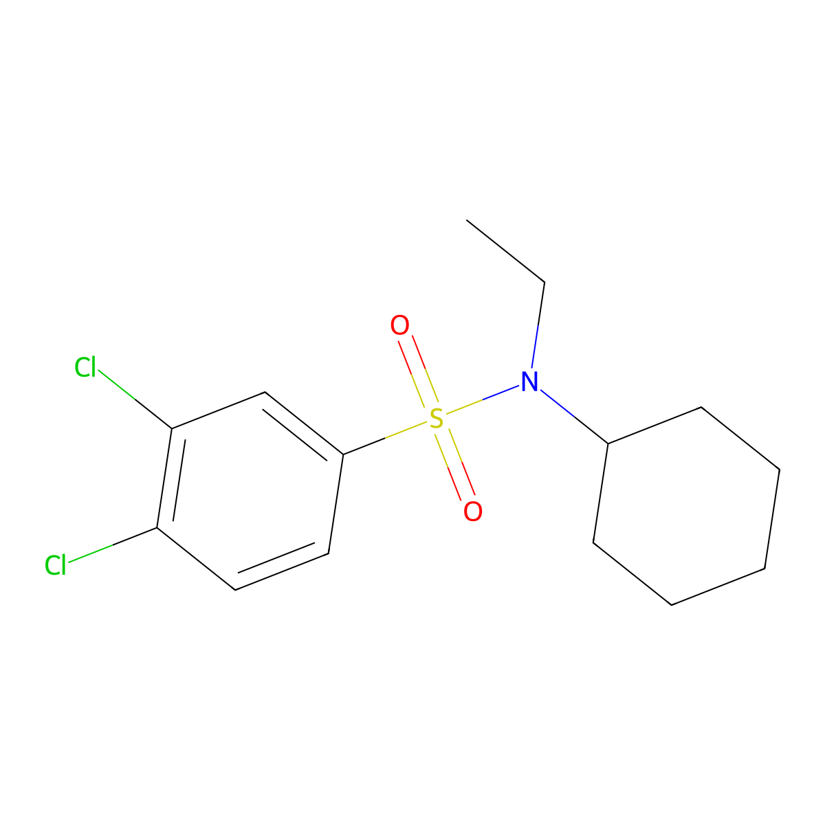 [(3,4-Dichlorophenyl)sulfonyl]cyclohexylethylamine molecular structure, CAS 496014-00-7
