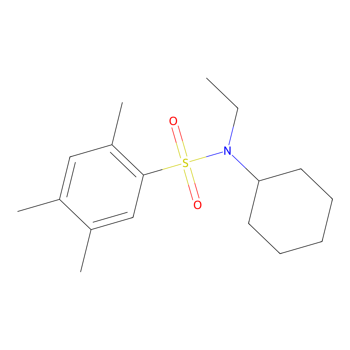 Cyclohexylethyl[(2,4,5-trimethylphenyl)sulfonyl]amine molecular structure, CAS 496014-04-1
