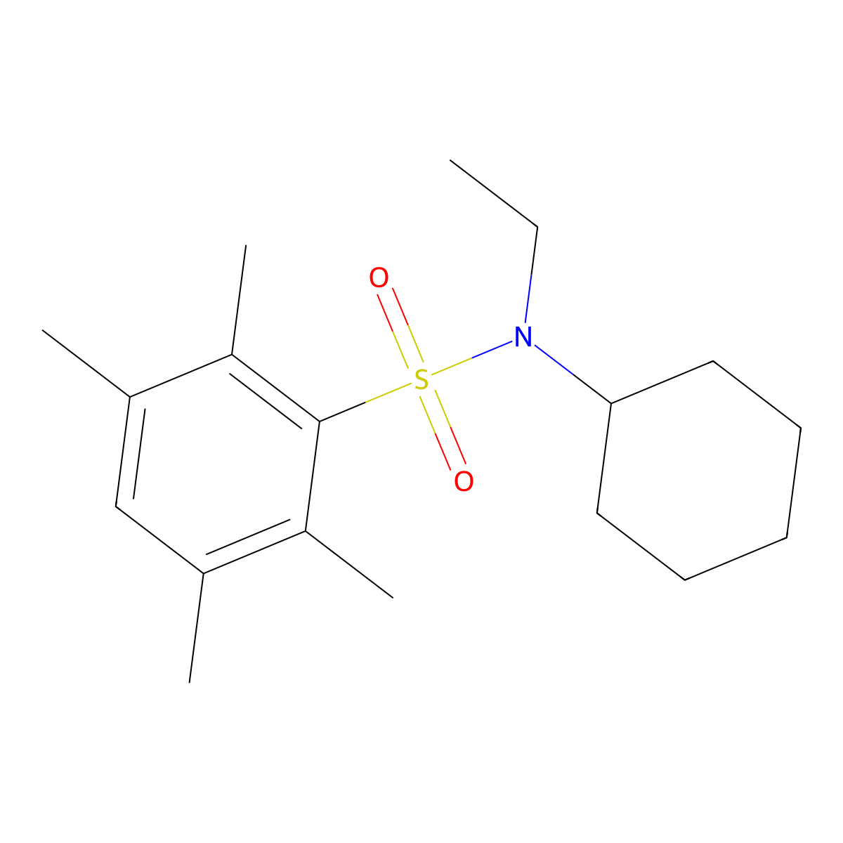 Cyclohexylethyl[(2,3,5,6-tetramethylphenyl)sulfonyl]amine molecular structure, CAS 496014-05-2