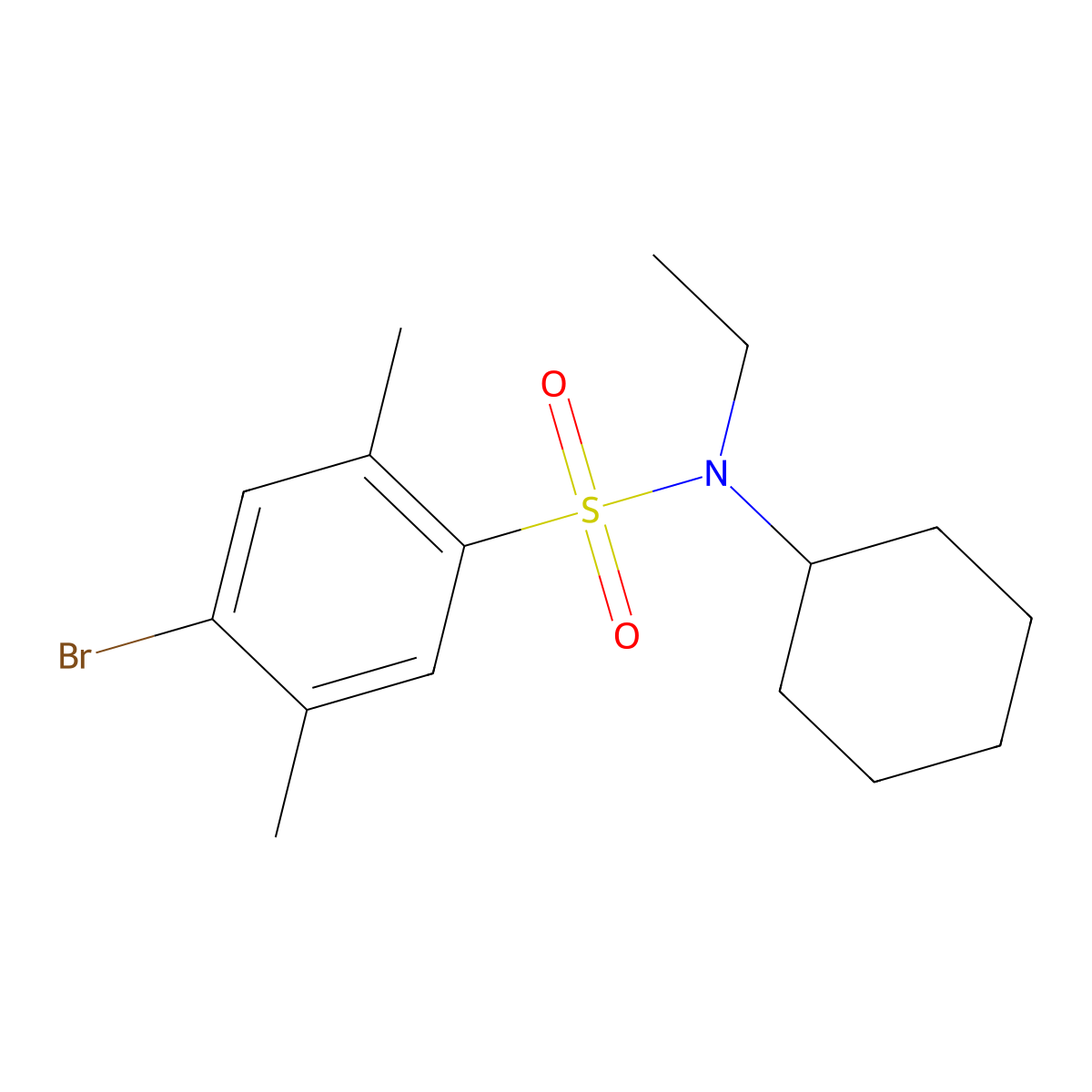 [(4-Bromo-2,5-dimethylphenyl)sulfonyl]cyclohexylethylamine molecular structure, CAS 496014-07-4