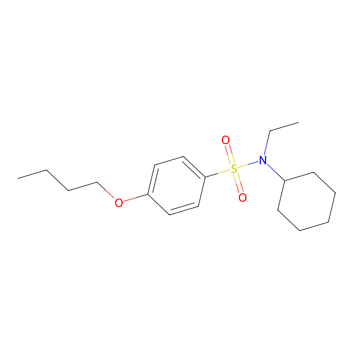 4-butoxy-N-cyclohexyl-N-ethylbenzenesulfonamide molecular structure, CAS 496014-10-9