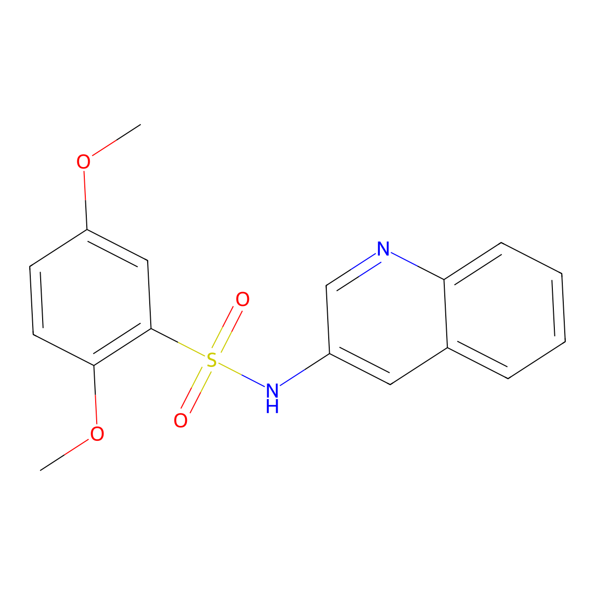 2,5-dimethoxy-N-(quinolin-3-yl)benzenesulfonamide molecular structure, CAS 496014-13-2