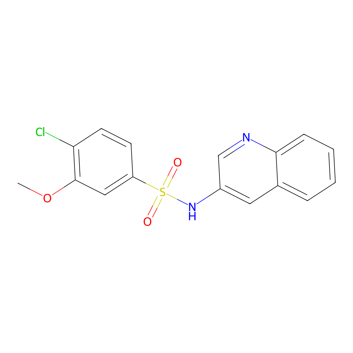 4-chloro-3-methoxy-N-(3-quinolinyl)benzenesulfonamide molecular structure, CAS 496014-15-4
