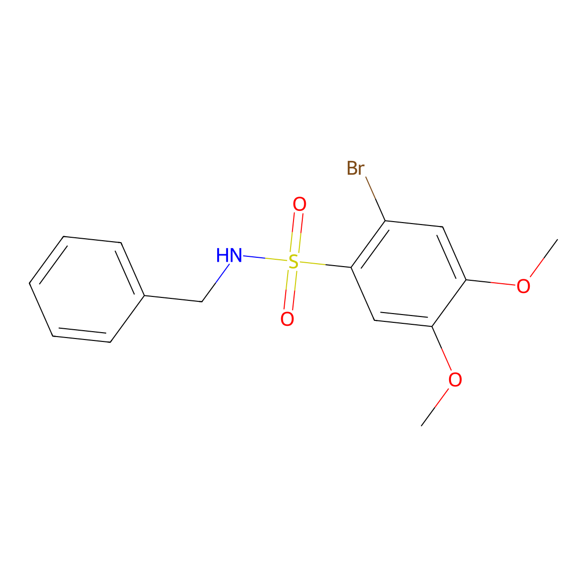 N-benzyl-2-bromo-4,5-dimethoxybenzenesulfonamide molecular structure, CAS 496014-27-8