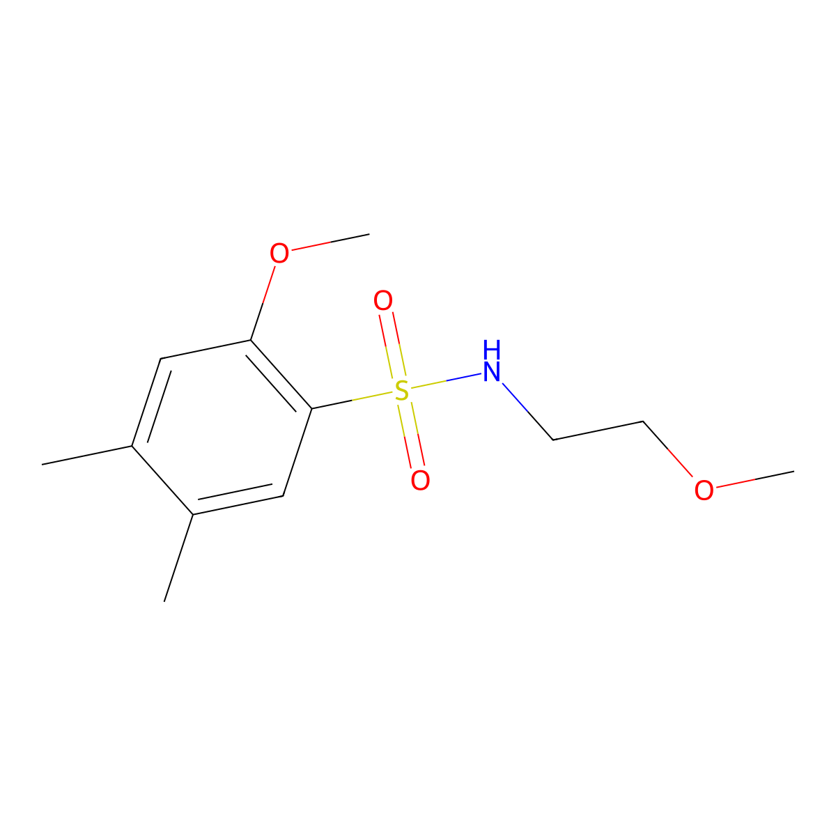 2-methoxy-N-(2-methoxyethyl)-4,5-dimethylbenzenesulfonamide molecular structure, CAS 496014-37-0