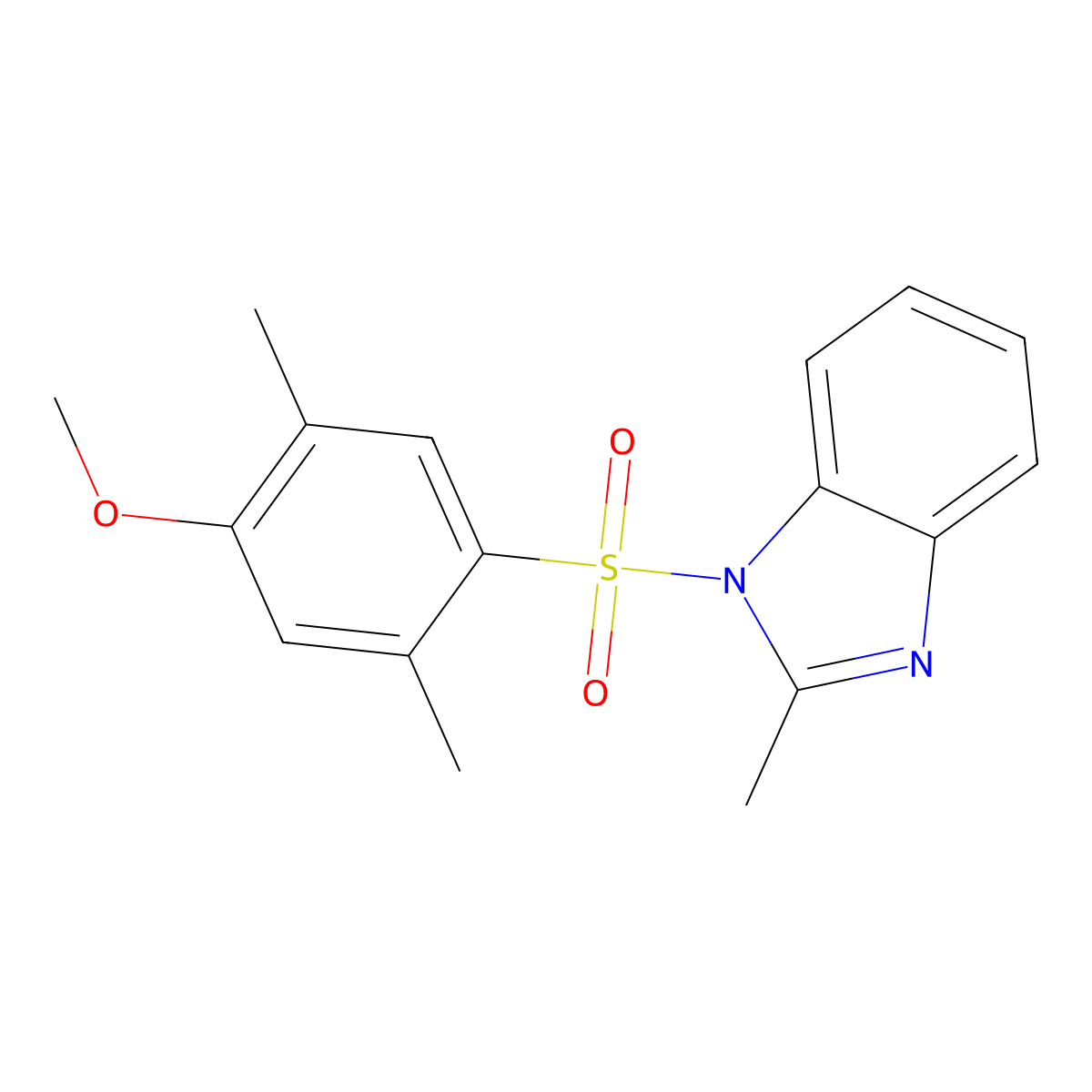 1-(4-Methoxy-2,5-dimethylphenyl)sulfonyl-2-methylbenzimidazole molecular structure, CAS 496014-40-5