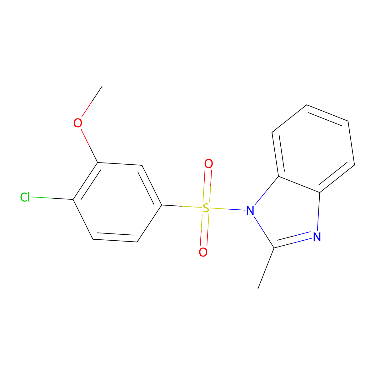 1-(4-chloro-3-methoxybenzenesulfonyl)-2-methyl-1H-1,3-benzodiazole molecular structure, CAS 496014-42-7