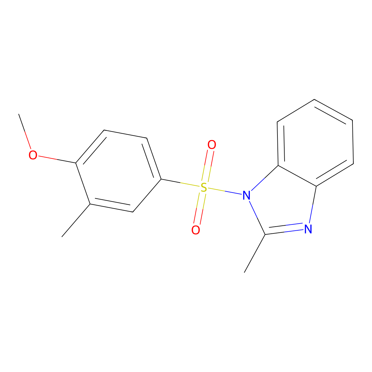1-(4-Methoxy-3-methylphenyl)sulfonyl-2-methylbenzimidazole molecular structure, CAS 496014-43-8