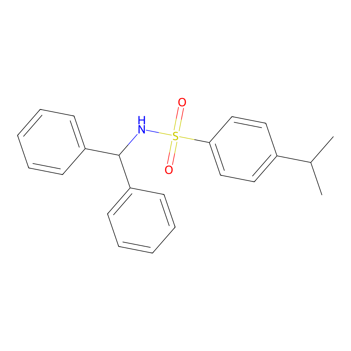 N-(diphenylmethyl)-4-(propan-2-yl)benzene-1-sulfonamide molecular structure, CAS 496014-47-2