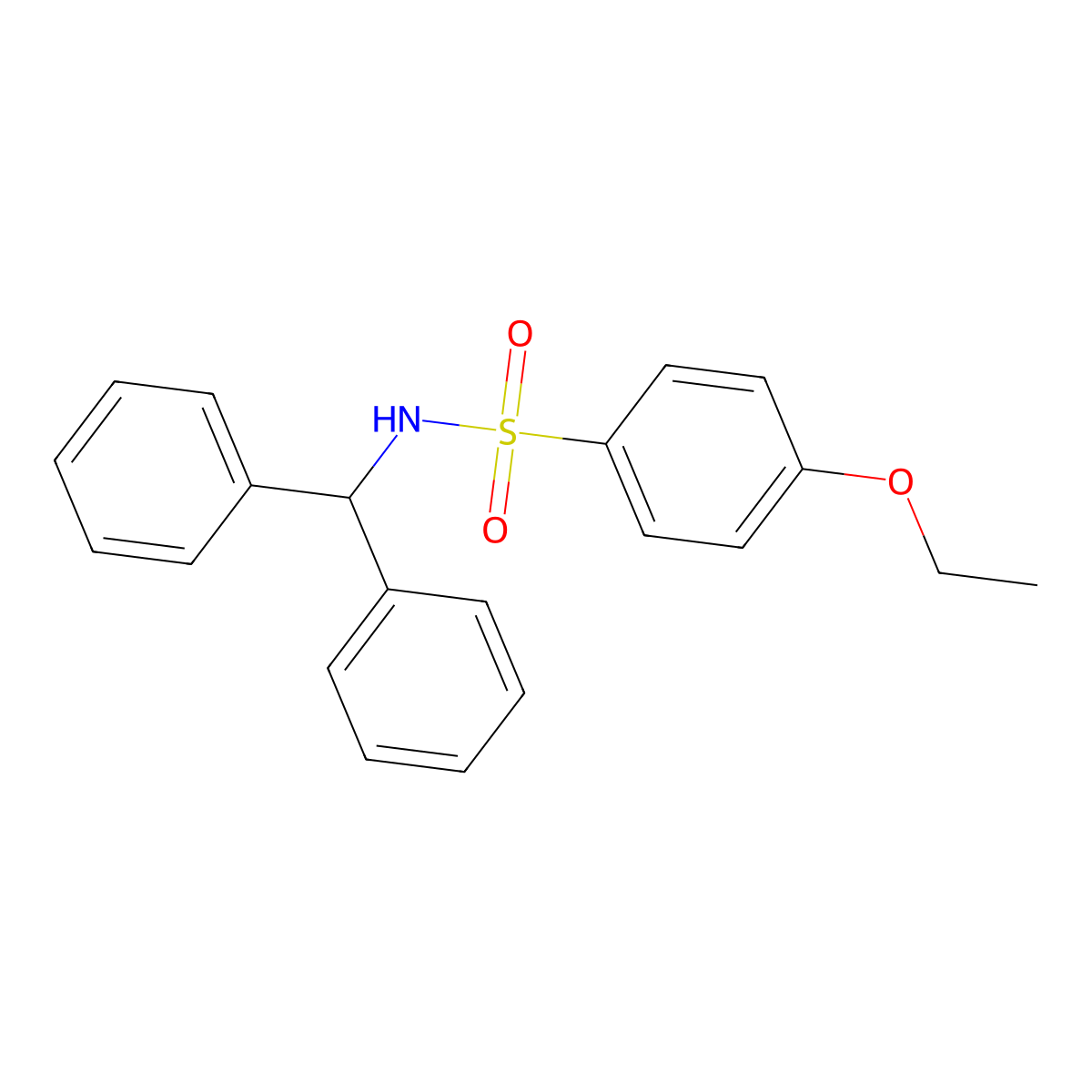 N-(diphenylmethyl)-4-ethoxybenzene-1-sulfonamide molecular structure, CAS 496014-49-4