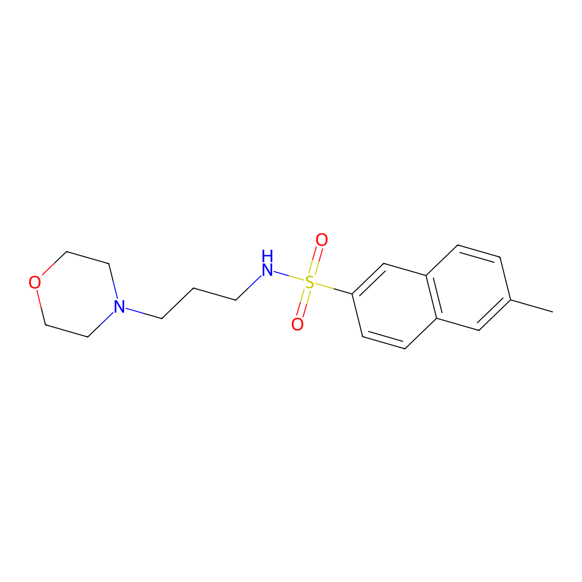 6-methyl-N-(3-morpholin-4-ylpropyl)naphthalene-2-sulfonamide molecular structure, CAS 496014-60-9