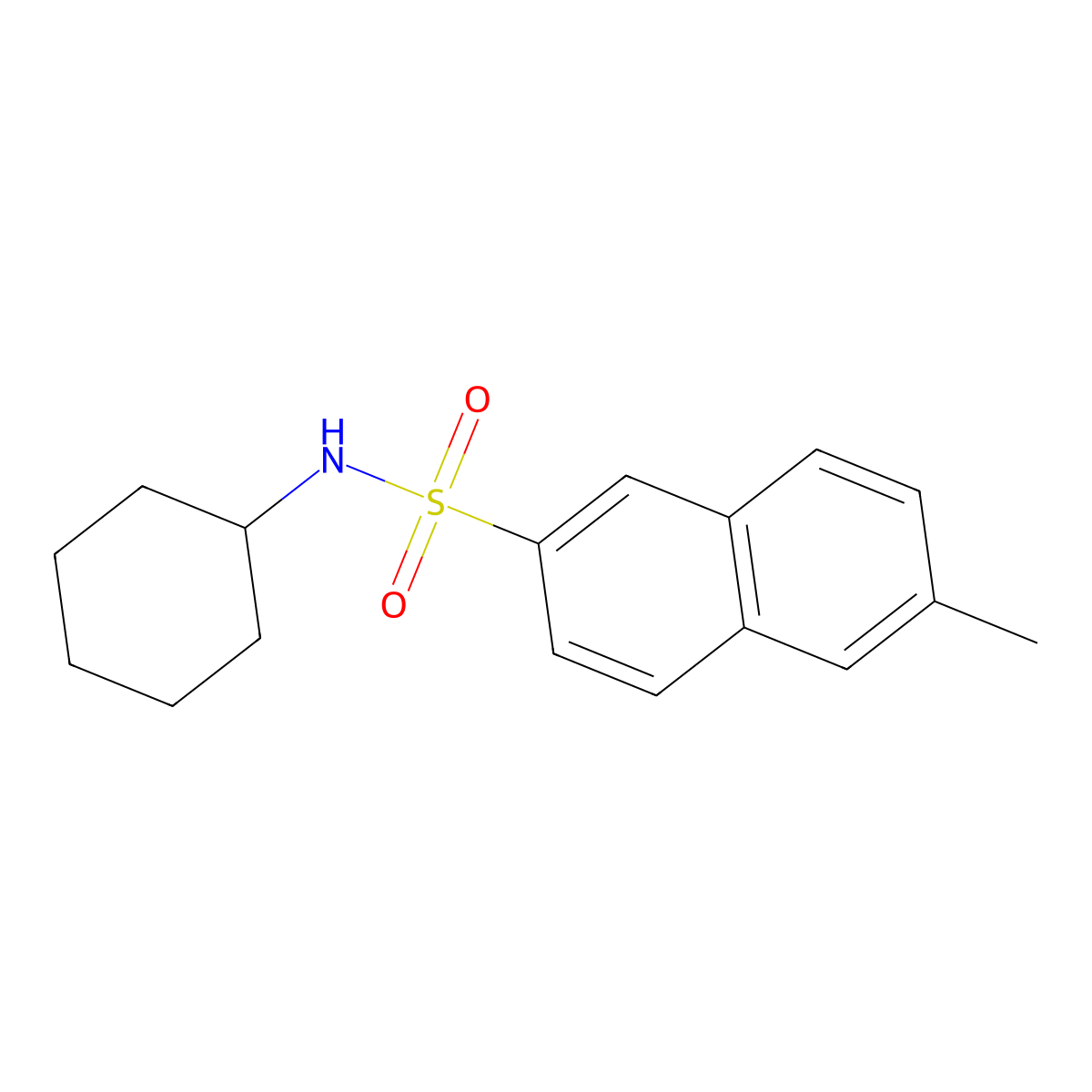 N-cyclohexyl-6-methylnaphthalene-2-sulfonamide molecular structure, CAS 496014-62-1
