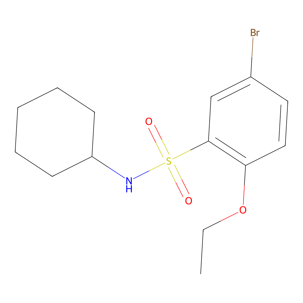 5-bromo-N-cyclohexyl-2-ethoxybenzenesulfonamide molecular structure, CAS 496014-68-7