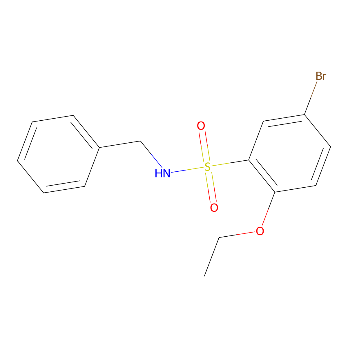N-benzyl-5-bromo-2-ethoxybenzenesulfonamide molecular structure, CAS 496014-69-8