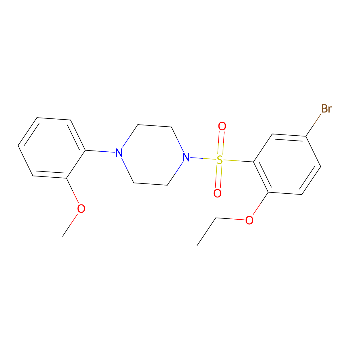 1-(5-Bromo-2-ethoxybenzenesulfonyl)-4-(2-methoxyphenyl)piperazine molecular structure, CAS 496014-70-1