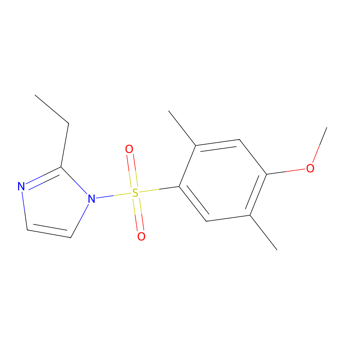 2-Ethyl-1-(4-methoxy-2,5-dimethyl-benzenesulfonyl)-1H-imidazole molecular structure, CAS 496014-75-6