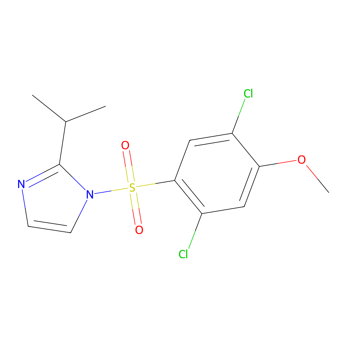 1-((2,5-dichloro-4-methoxyphenyl)sulfonyl)-2-isopropyl-1H-imidazole molecular structure, CAS 496014-83-6