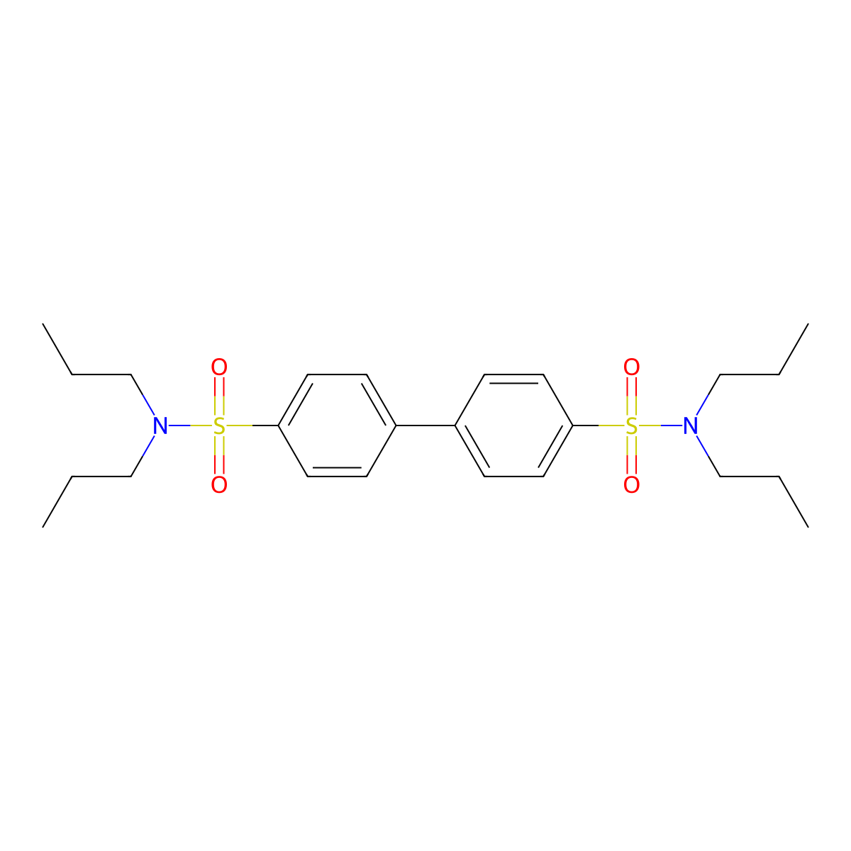 N4,N4,N4',N4'-tetrapropyl-[1,1'-biphenyl]-4,4'-disulfonamide molecular structure, CAS 496014-87-0