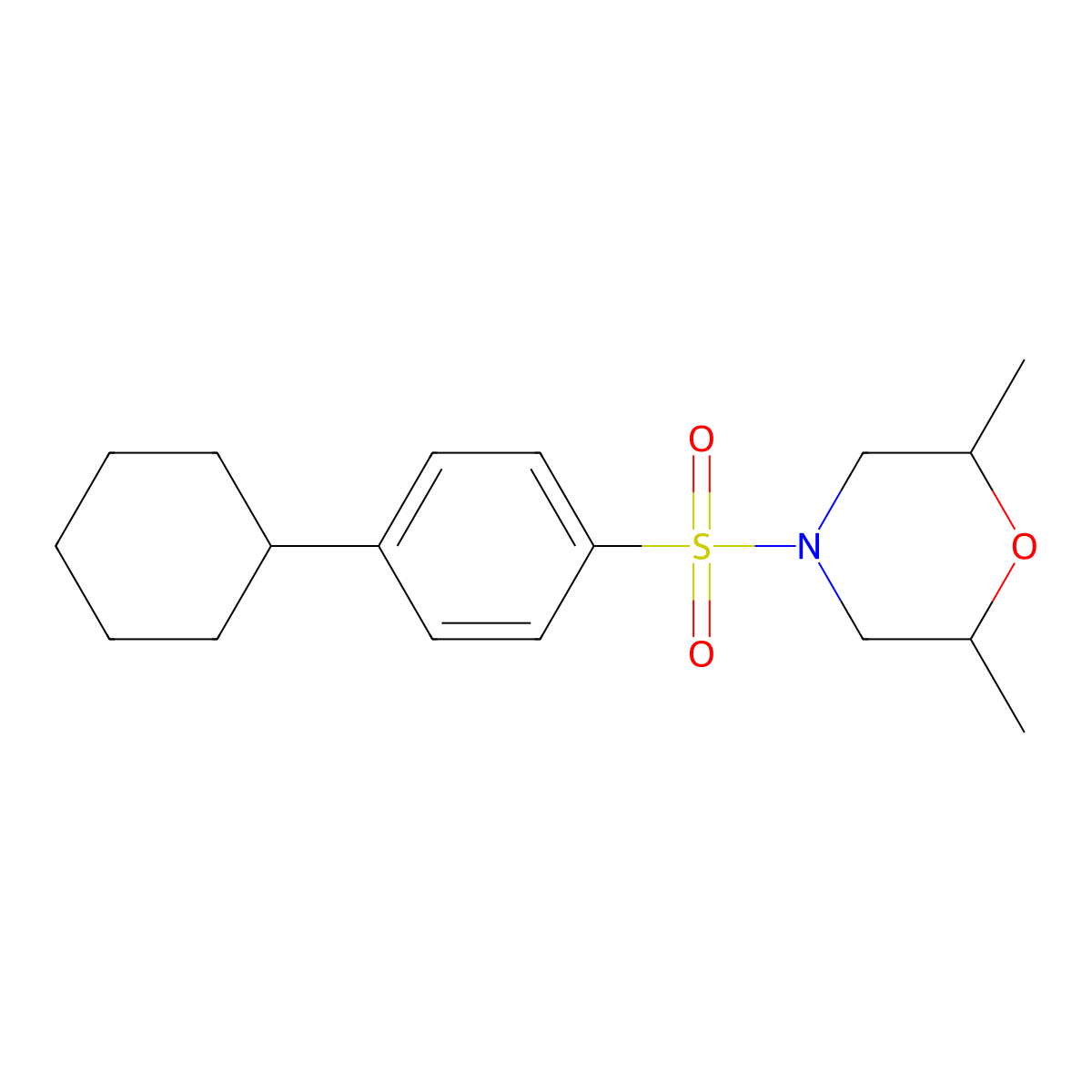 4-[(4-Cyclohexylphenyl)sulfonyl]-2,6-dimethylmorpholine molecular structure, CAS 496014-97-2