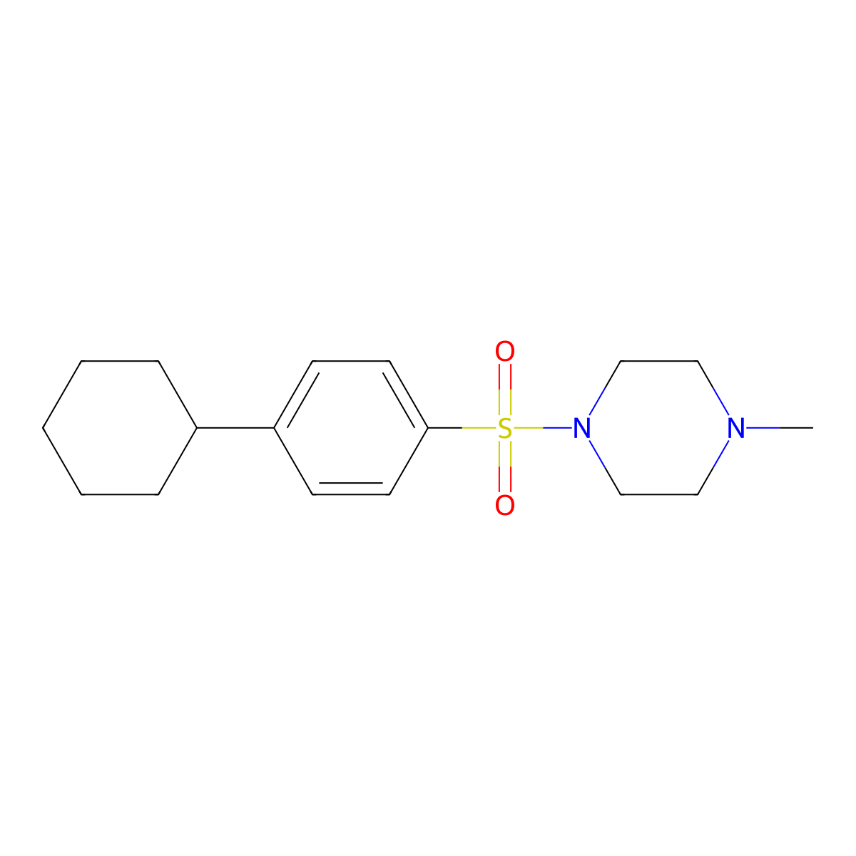 1-(4-Cyclohexylphenyl)sulfonyl-4-methylpiperazine molecular structure, CAS 496014-98-3