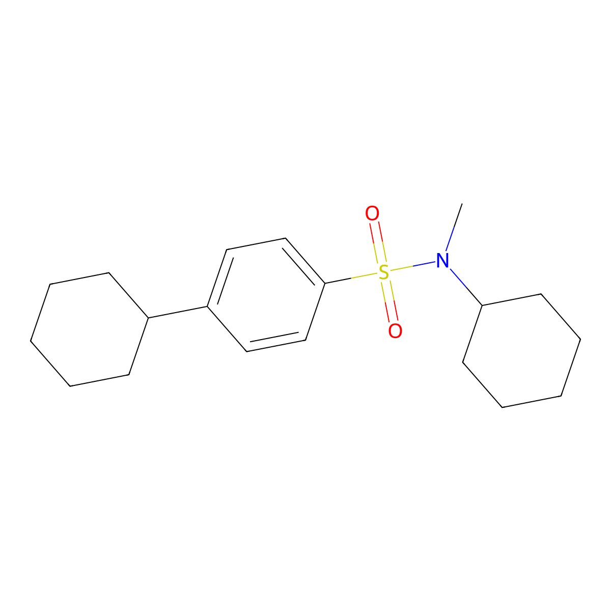 Cyclohexyl[(4-cyclohexylphenyl)sulfonyl]methylamine molecular structure, CAS 496015-13-5