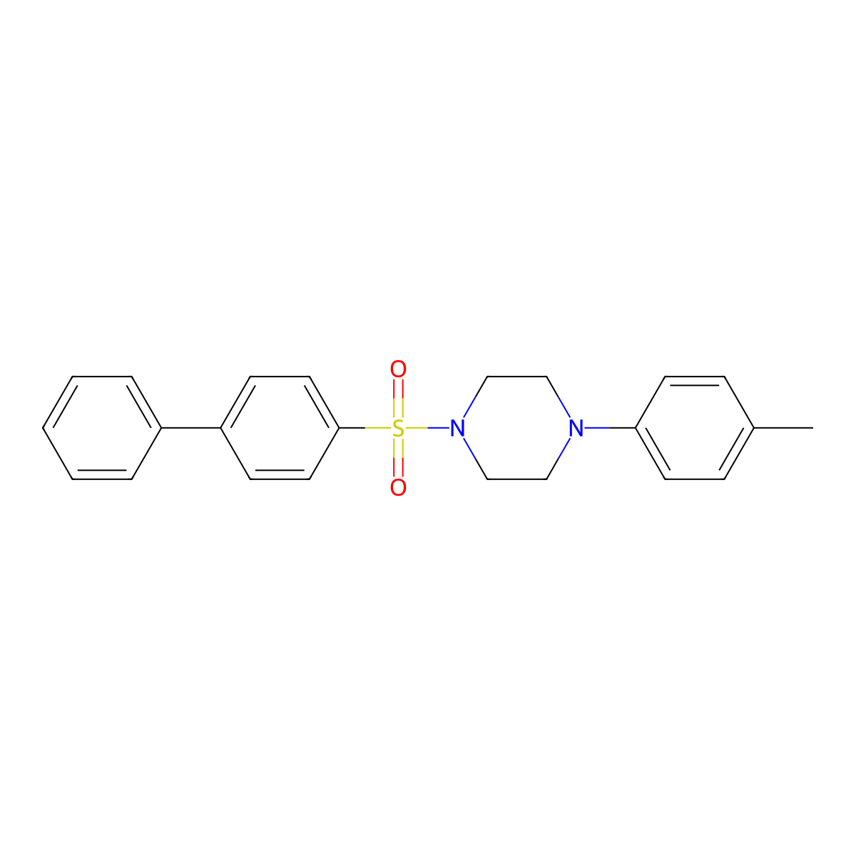 4-(4-Methylphenyl)-1-[(4-phenylphenyl)sulfonyl]piperazine molecular structure, CAS 496015-17-9