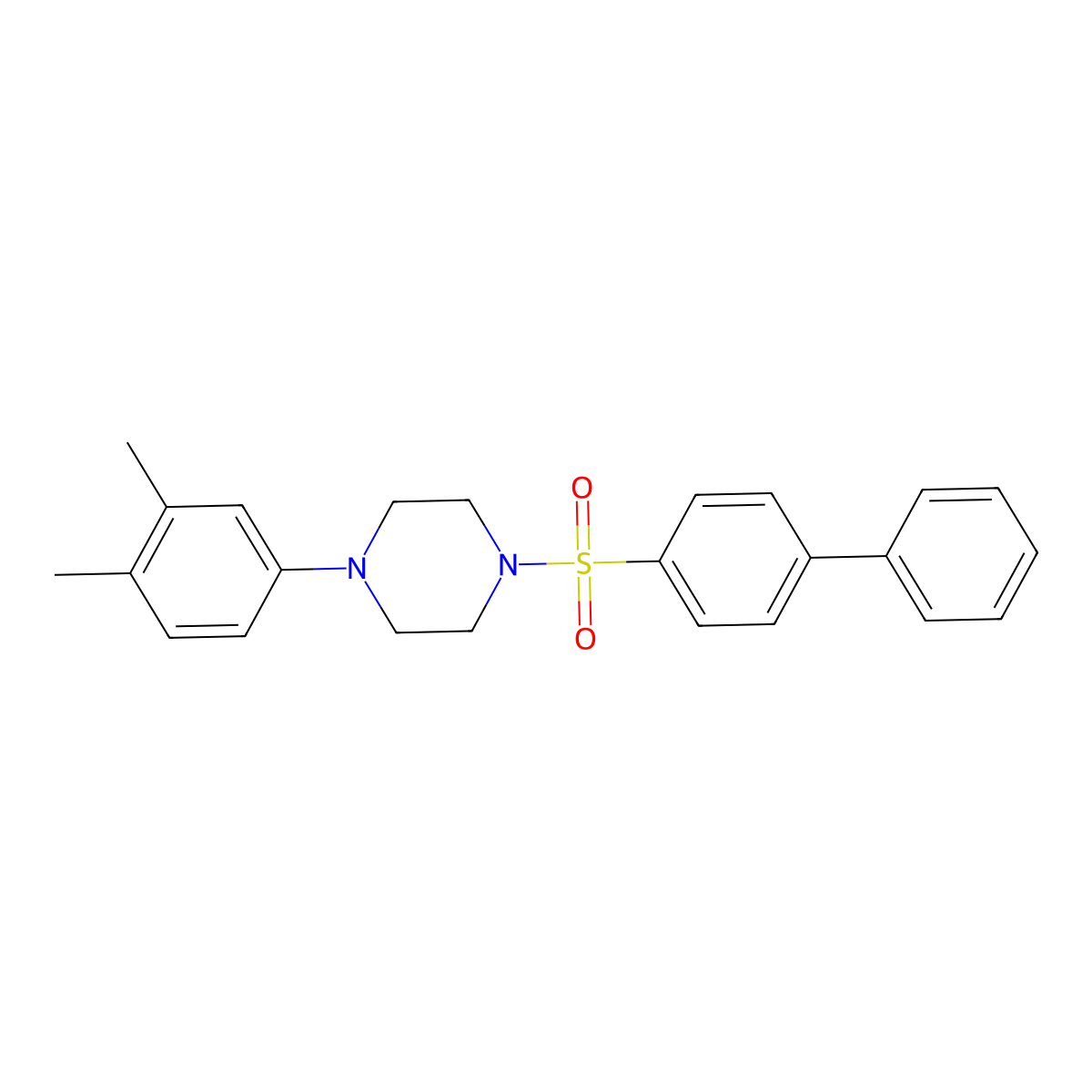 1-{[1,1'-Biphenyl]-4-sulfonyl}-4-(3,4-dimethylphenyl)piperazine molecular structure, CAS 496015-18-0