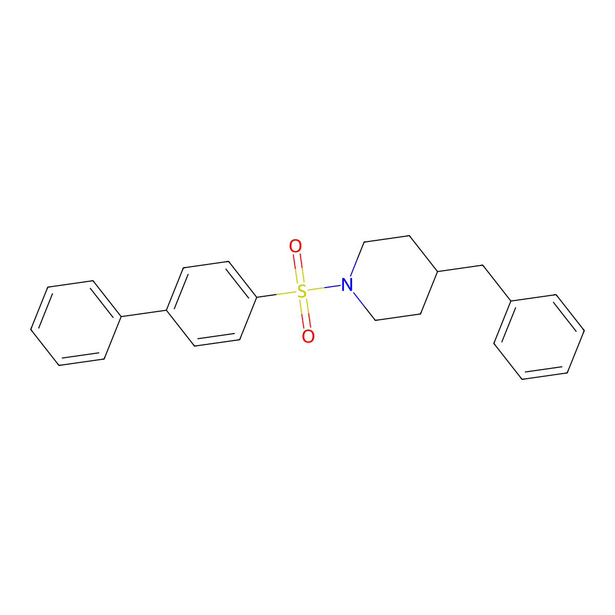 4-Benzyl-1-(4-phenylphenyl)sulfonylpiperidine molecular structure, CAS 496015-27-1