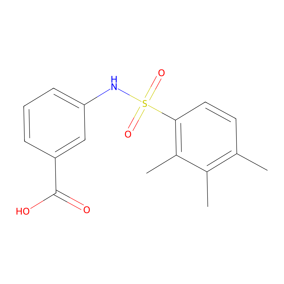 3-[(2,3,4-trimethylphenyl)sulfonylamino]benzoic Acid molecular structure, CAS 496015-39-5
