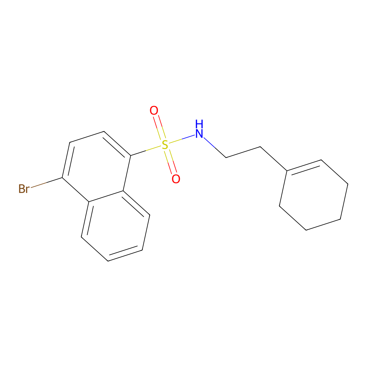 4-bromo-N-[2-(cyclohex-1-en-1-yl)ethyl]naphthalene-1-sulfonamide molecular structure, CAS 496015-41-9