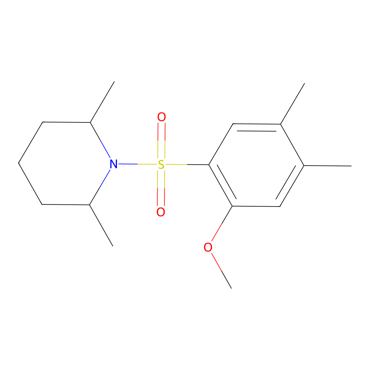1-(2-Methoxy-4,5-dimethylbenzenesulfonyl)-2,6-dimethylpiperidine molecular structure, CAS 496015-47-5