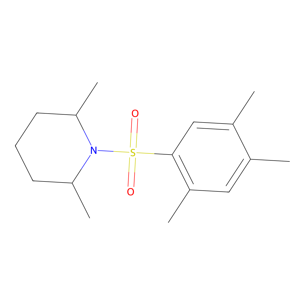 2,6-Dimethyl-1-[(2,4,5-trimethylphenyl)sulfonyl]piperidine molecular structure, CAS 496015-48-6