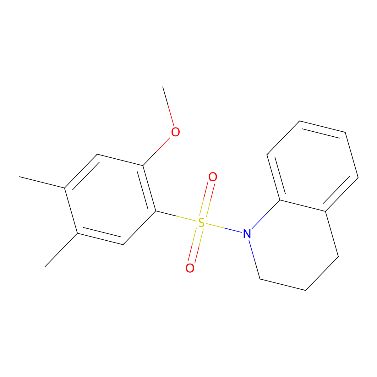1-(2-Methoxy-4,5-dimethyl-benzenesulfonyl)-1,2,3,4-tetrahydro-quinoline molecular structure, CAS 496015-55-5