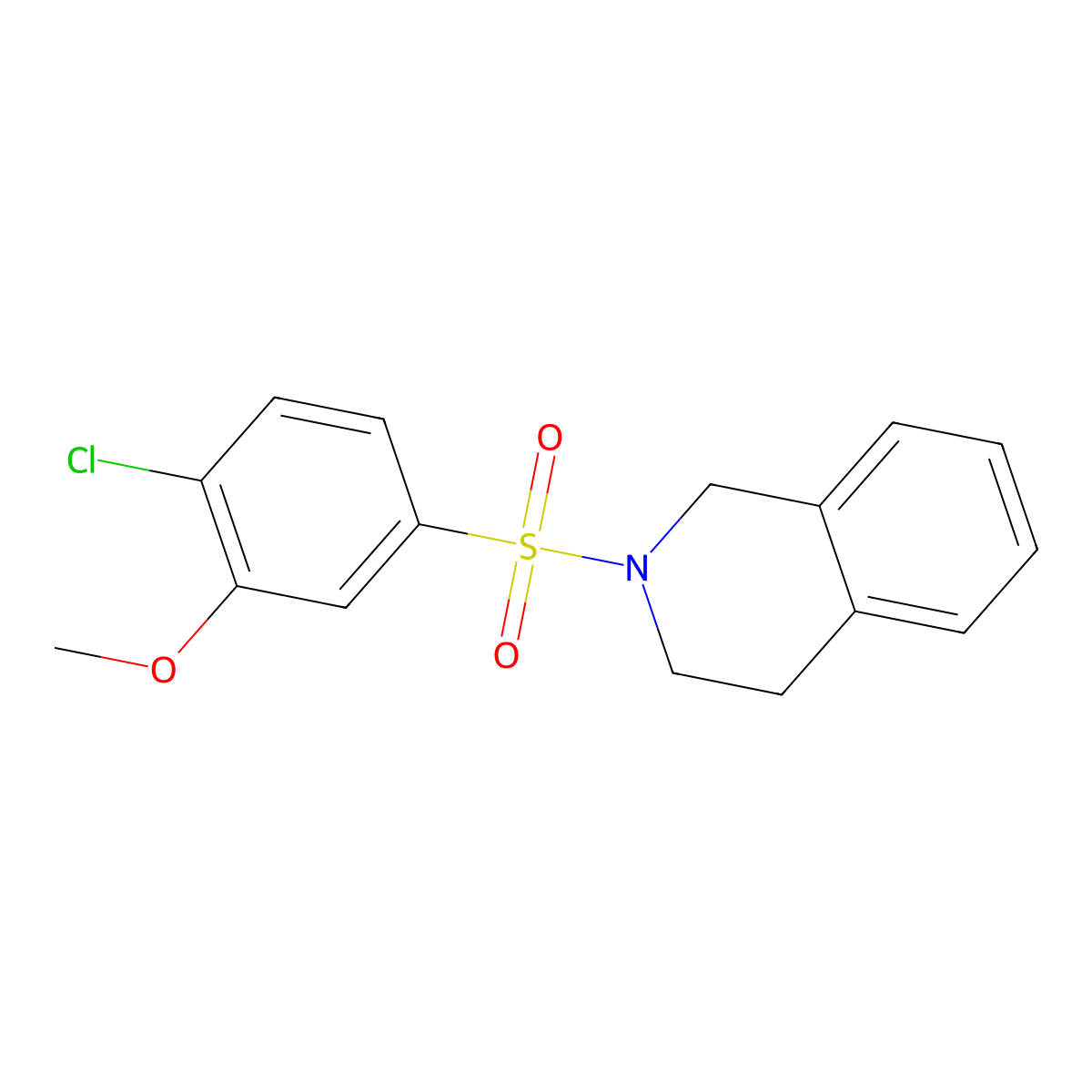 2-(4-chloro-3-methoxyphenyl)sulfonyl-3,4-dihydro-1H-isoquinoline molecular structure, CAS 496015-61-3
