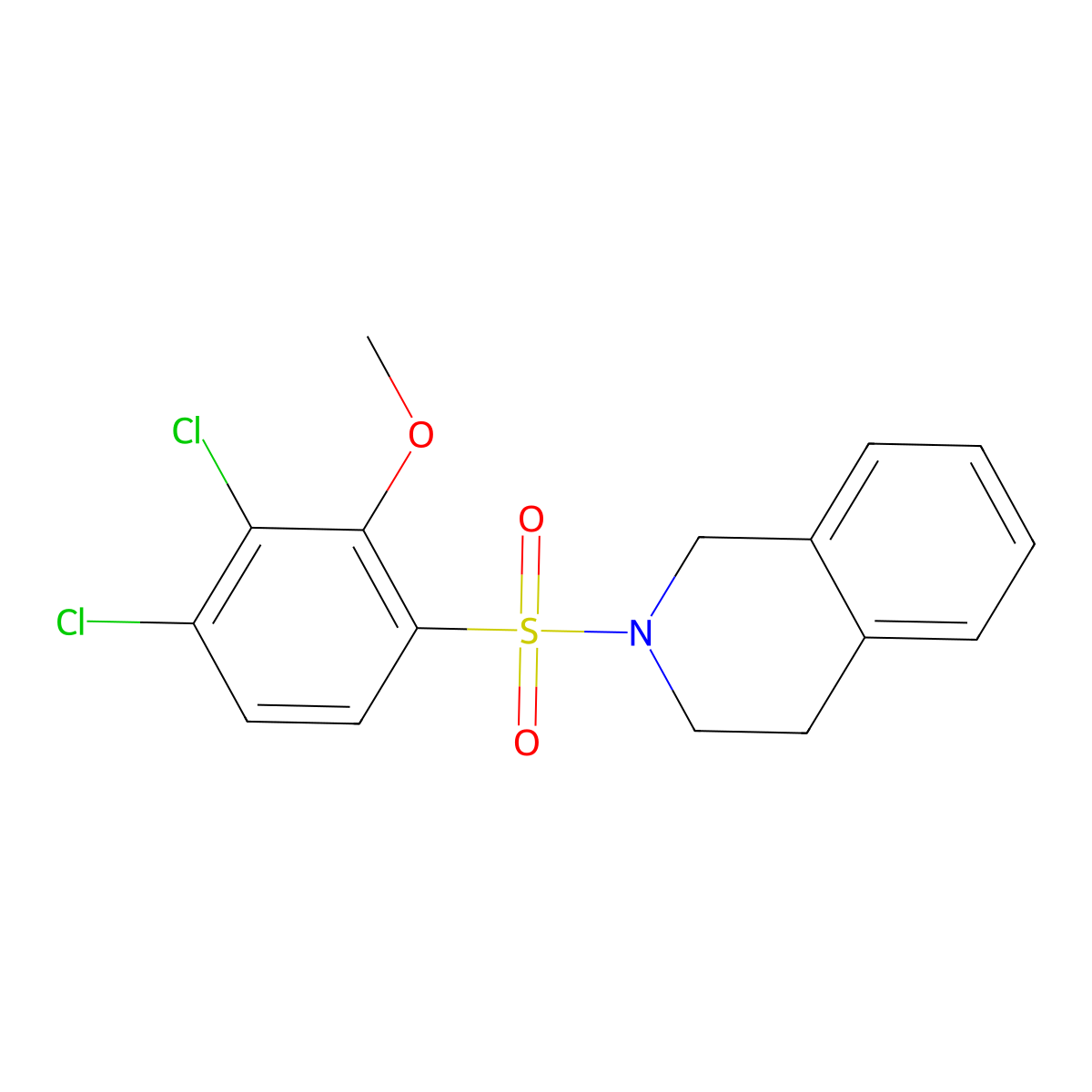 2-(3,4-Dichloro-2-methoxybenzenesulfonyl)-1,2,3,4-tetrahydroisoquinoline molecular structure, CAS 496015-62-4