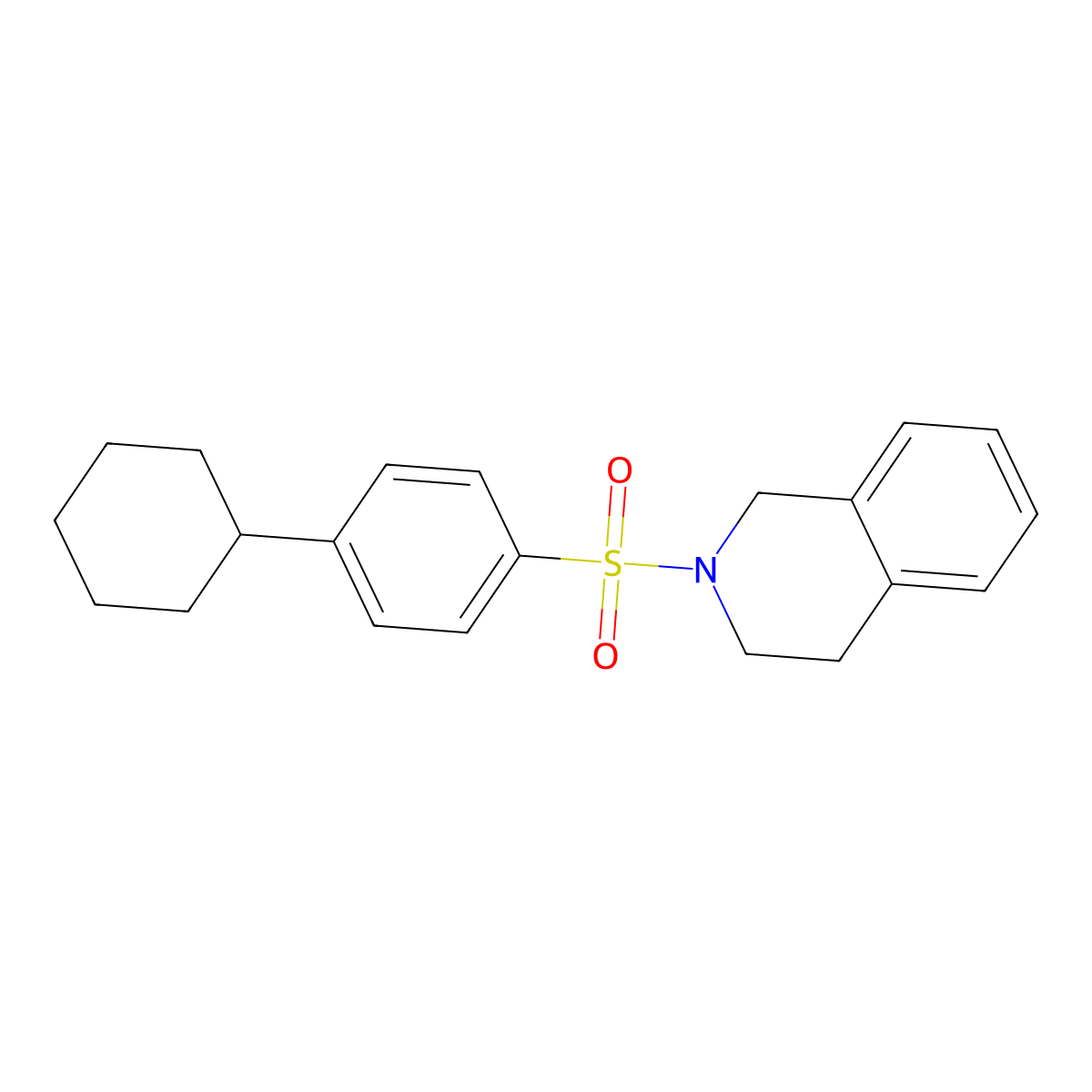 2-[(4-Cyclohexylphenyl)sulfonyl]-1,2,3,4-tetrahydroisoquinoline molecular structure, CAS 496015-64-6