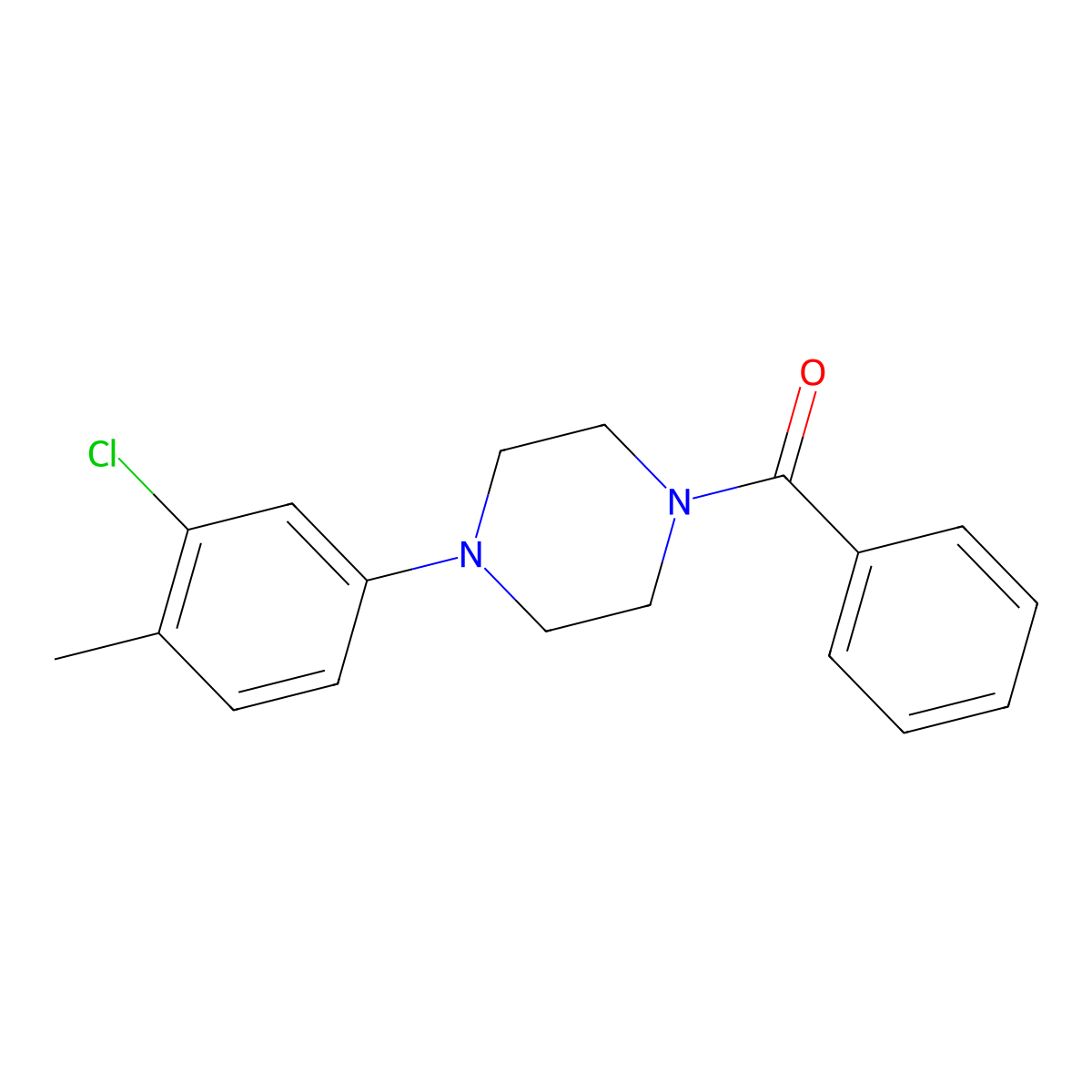 1-Benzoyl-4-(3-chloro-4-methylphenyl)piperazine molecular structure, CAS 496015-67-9