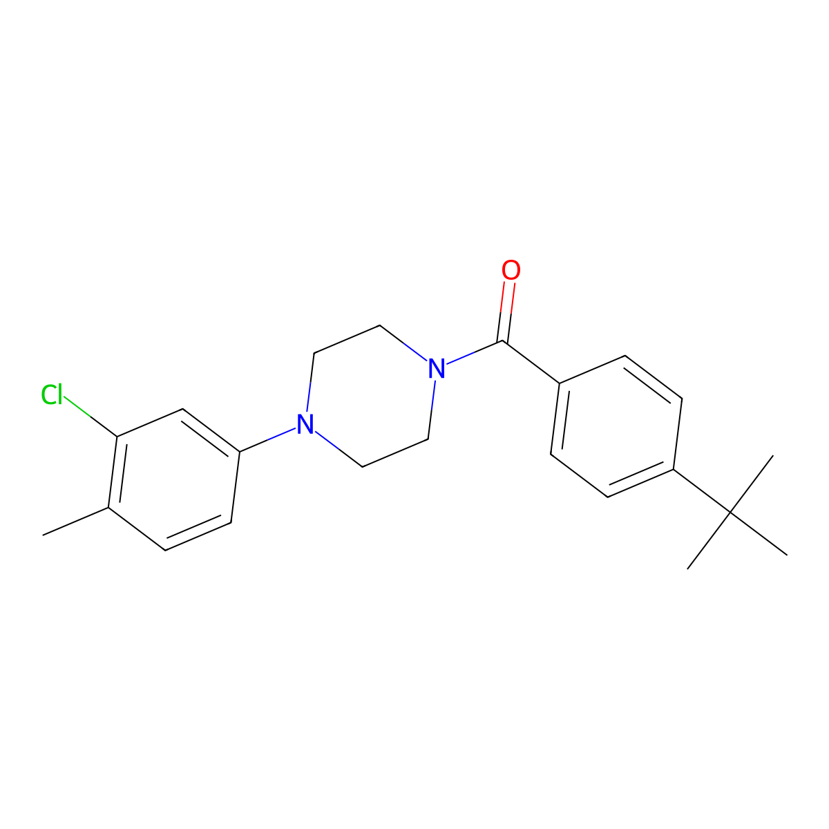 1-(4-Tert-butylbenzoyl)-4-(3-chloro-4-methylphenyl)piperazine molecular structure, CAS 496015-69-1