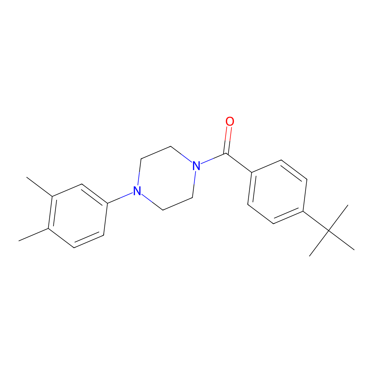 1-(4-Tert-butylbenzoyl)-4-(3,4-dimethylphenyl)piperazine molecular structure, CAS 496015-75-9