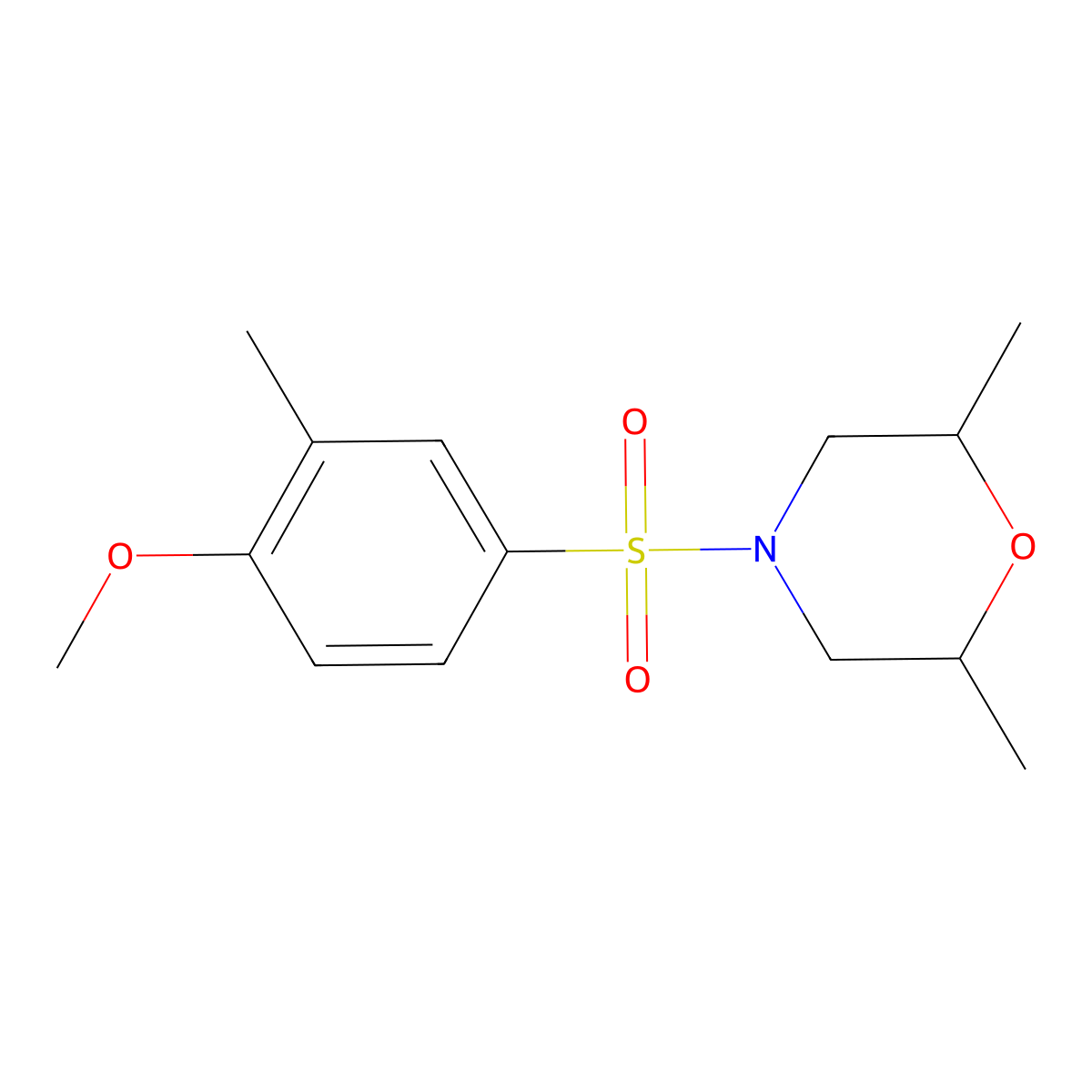 4-(4-Methoxy-3-methylbenzenesulfonyl)-2,6-dimethylmorpholine molecular structure, CAS 496015-80-6