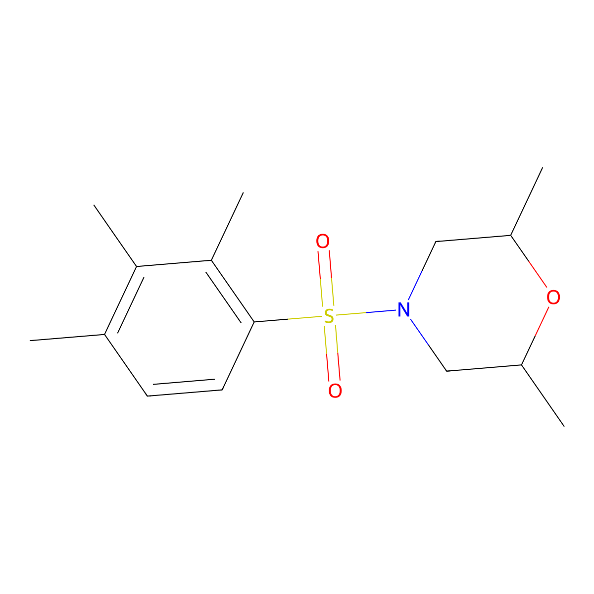 2,6-Dimethyl-4-(2,3,4-trimethylbenzenesulfonyl)morpholine molecular structure, CAS 496015-89-5